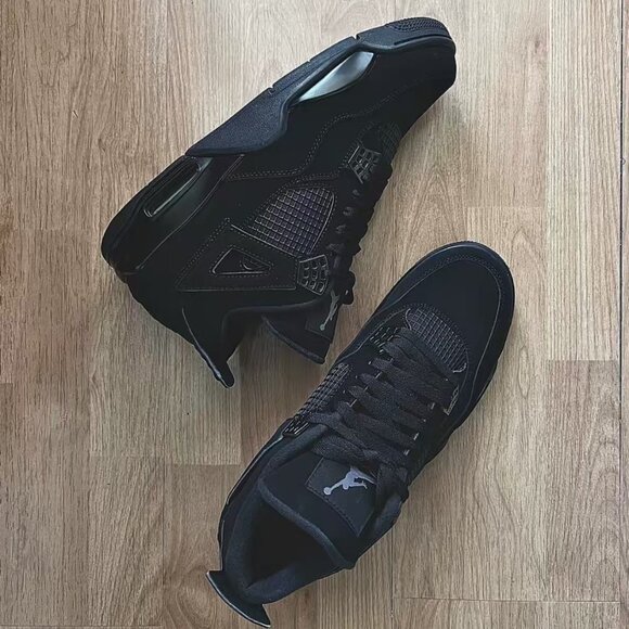 Men's Air Jordan 4 Retro 'Black Cat' Black Anthracite - Authentic Brand New - Picture 3 of 5